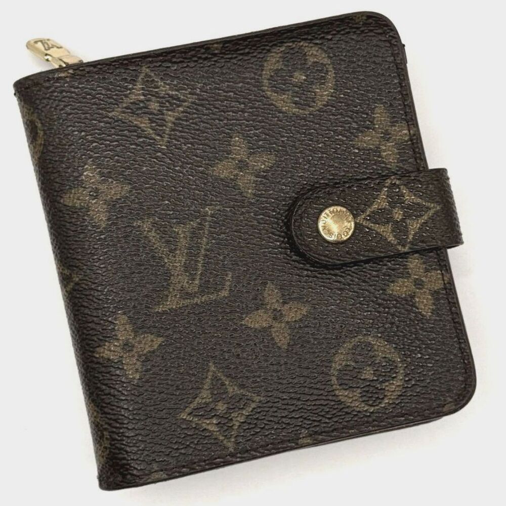 Louis Vuitton Vintage Monogram Compact Zip Wallet Authentic